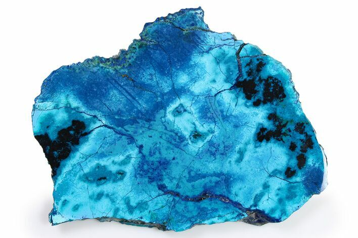 Very Vibrant Chrysocolla and Shattuckite Slab - Mexico #263993